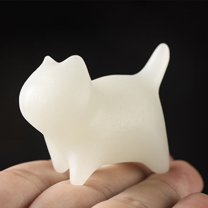 Buddha Stones2個 ミニ かわいい 猫 グローストーン 光る 幸運の猫 エネルギー デコレーション - image 6
