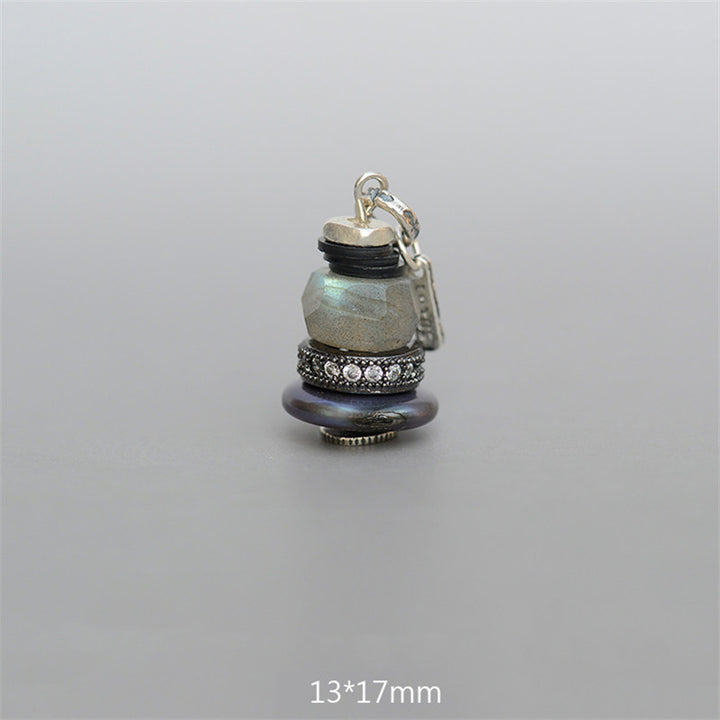 Buddha Stones禅ケアン ラブラドライト 各種クリスタル 落ち着いたペンダントネックレス