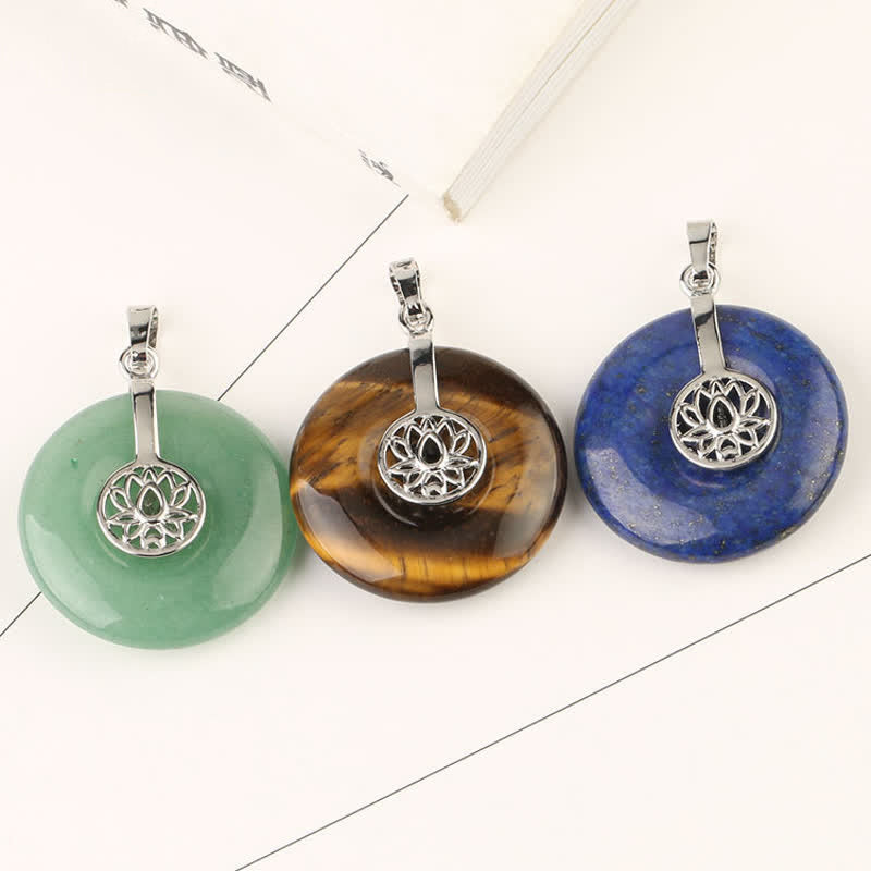 Buddha Stones各種クリスタルアメジストピンククリスタルロータスヒーリングネックレスペンダント
