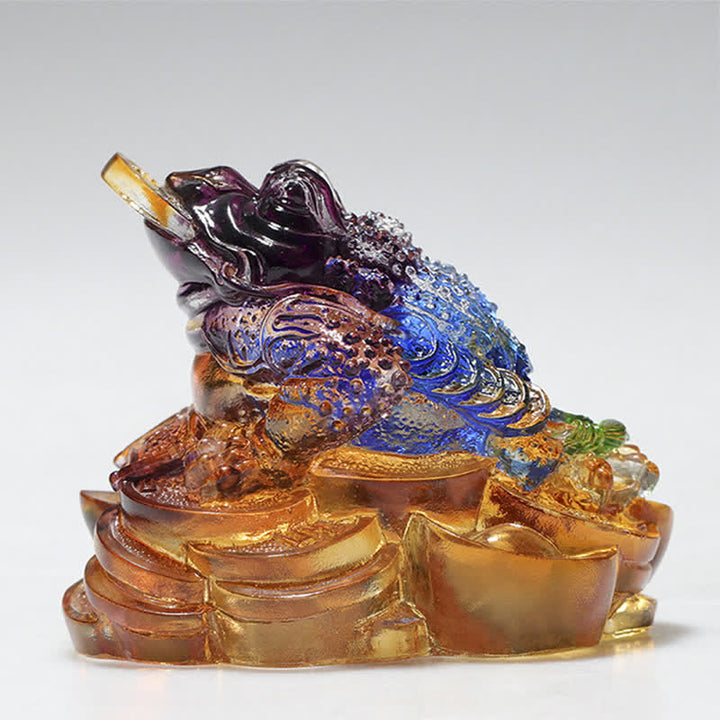 風水カエル手作りLiuliクリスタルアートピース富ホームオフィス装飾 - image 5