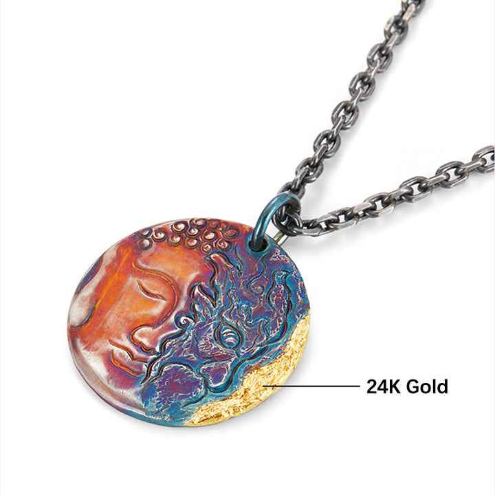 Buddha Stones999スターリングシルバー 24Kゴールド 半悪魔 半仏 慈悲のネックレスペンダント - image 8