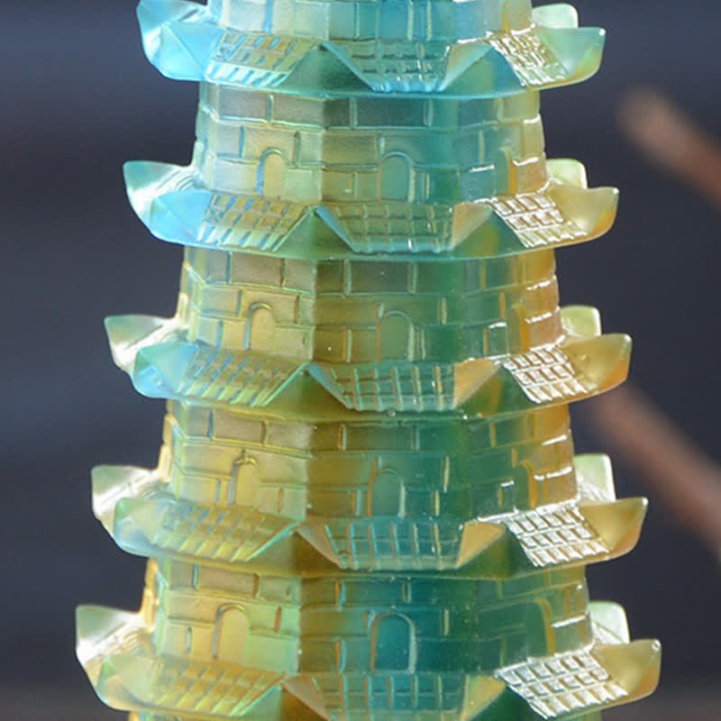 風水文昌塔手作りのLiuliクリスタルパゴダアートピース幸運ホームオフィスの装飾 - image 10