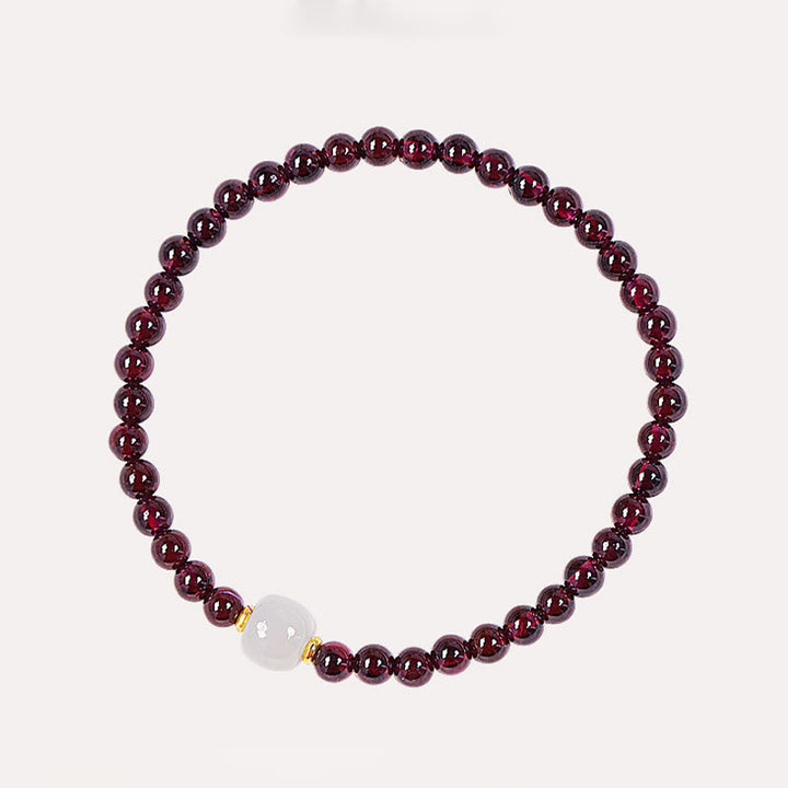 Buddha Stones天然ガーネット翡翠ビーズ浄化ブレスレット