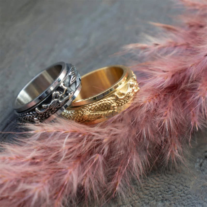 Buddha Stones ドラゴンチタン鋼刺激回転リング - image 11