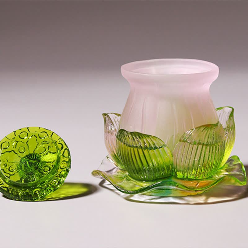 風水蓮手作りLiuliクリスタルアートピースホームオフィスの装飾品 - image 4