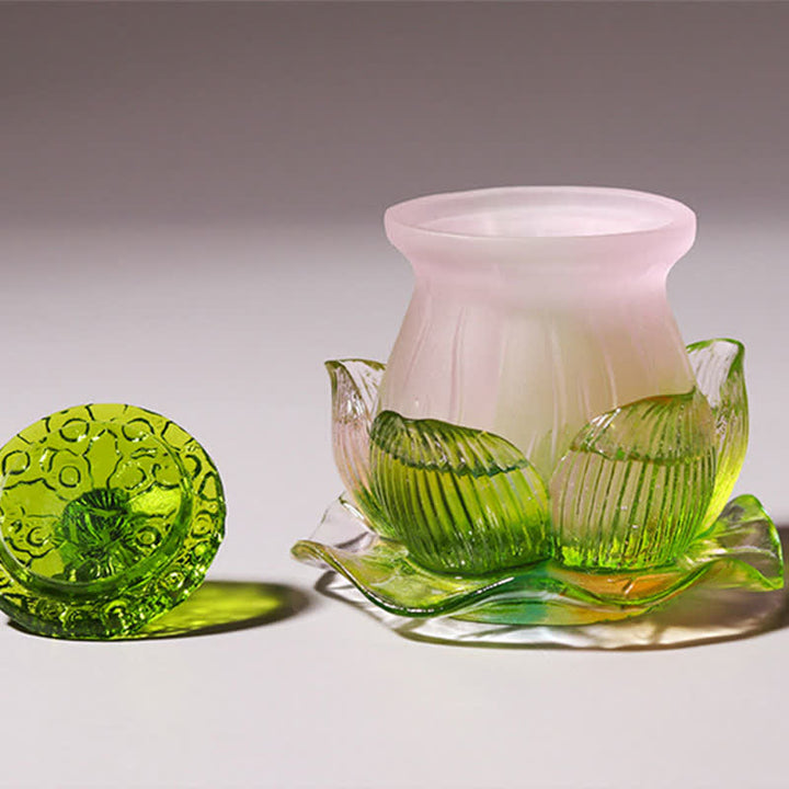 風水蓮手作りLiuliクリスタルアートピースホームオフィスの装飾品 - image 4