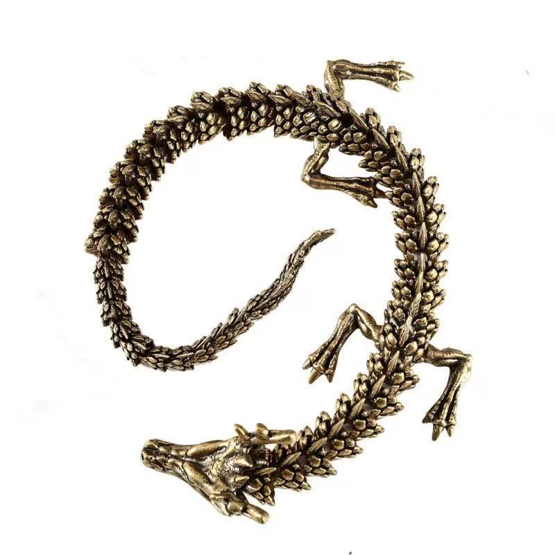 真鍮銅製ドラゴン富幸運守護像置物ホームデコレーション - image 5