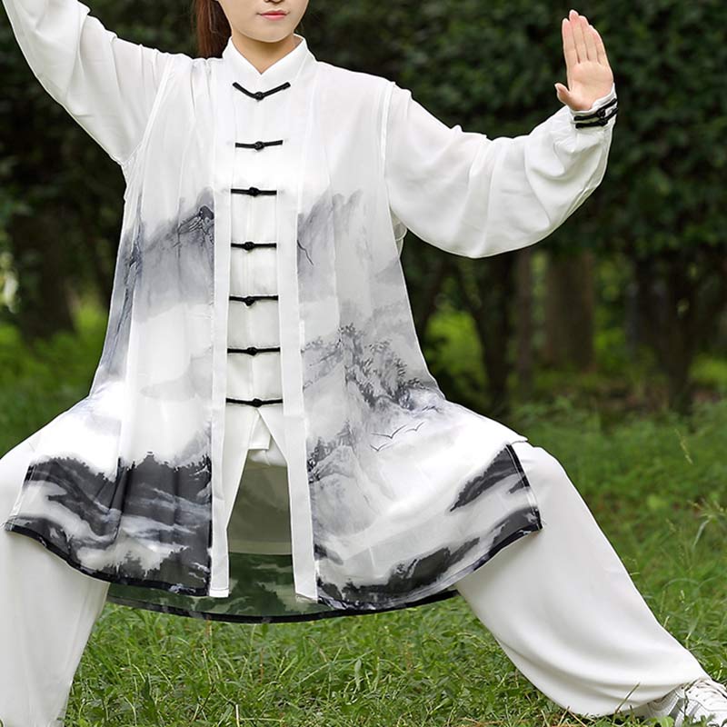 3点セット 水墨画 瞑想 祈り スピリチュアル 禅 太極拳 気功 練習 ユニセックス 服 セット
