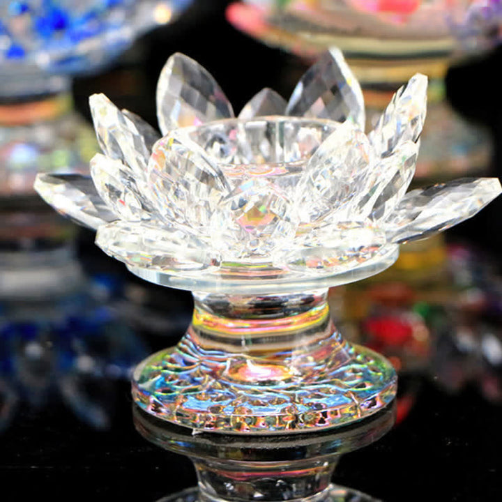 蓮の花のクリスタルキャンドルホルダーホームオフィスの装飾