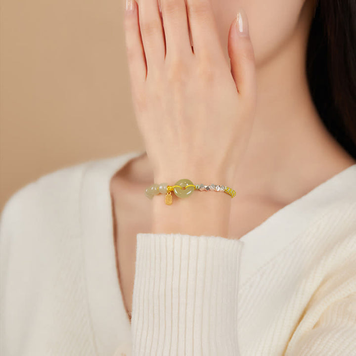 Buddha Stones 925スターリングシルバー 和田翡翠平和のお守りチャームビーズ 幸運 幸福 チャームブレスレット - image 3