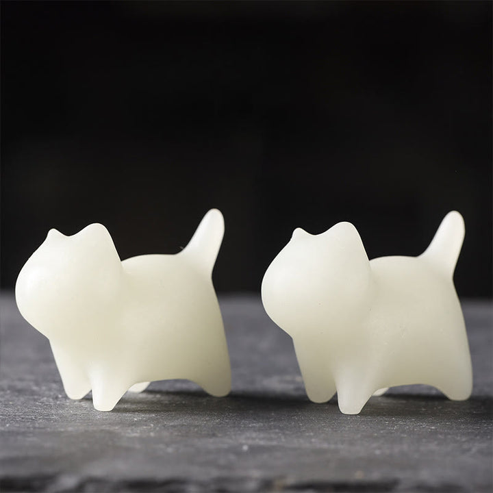 Buddha Stones2個 ミニ かわいい 猫 グローストーン 光る 幸運の猫 エネルギー デコレーション - image 8
