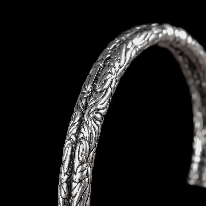 花龍模様の彫刻バランスカフブレスレットバングル