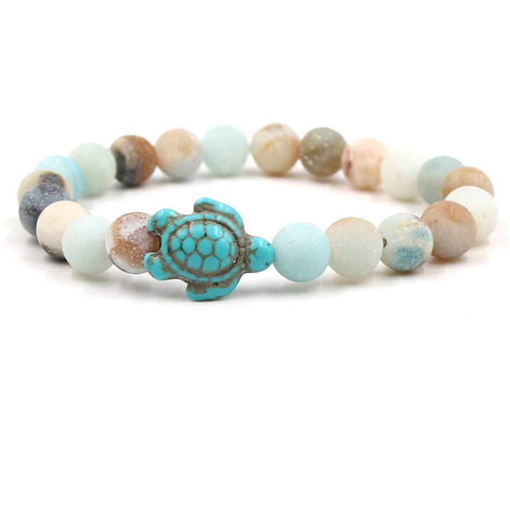 Buddha Stones天然石ウミガメターコイズ祝福ブレスレット