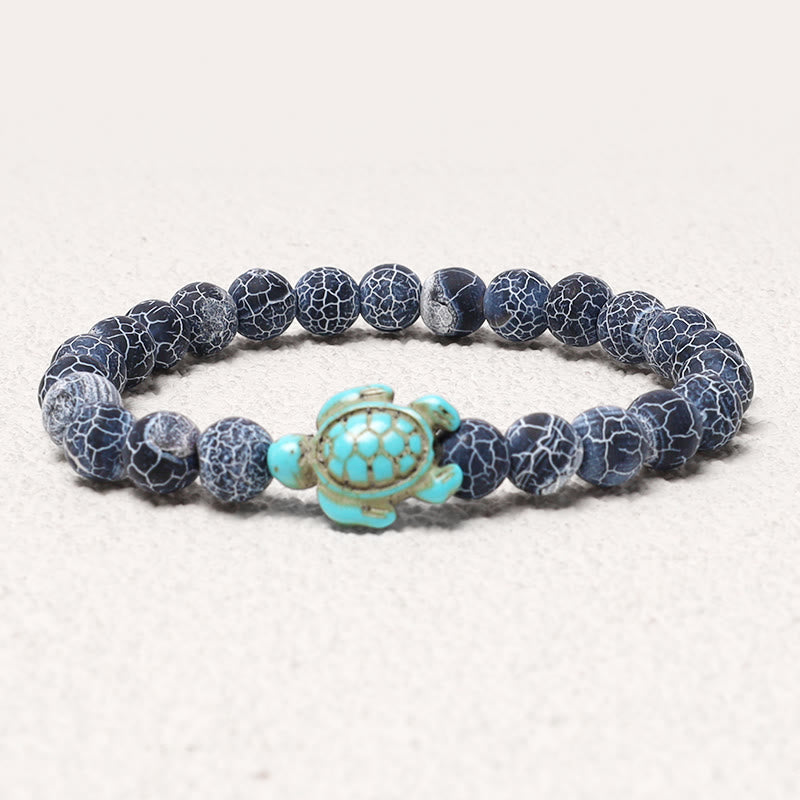 Buddha Stones天然石ウミガメターコイズ祝福ブレスレット