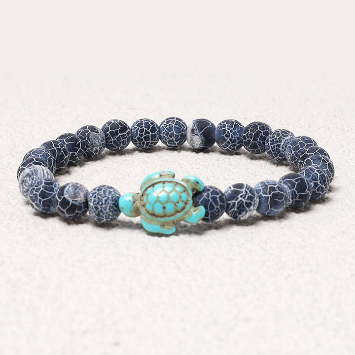 Buddha Stones天然石ウミガメターコイズ祝福ブレスレット