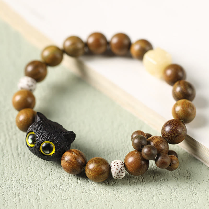 Buddha Stones緑白檀黒檀の平和を癒すブレスレット - グリーンサンダルウッド（治癒♥ポジティブ）（手首周り14～17cm） - image 1