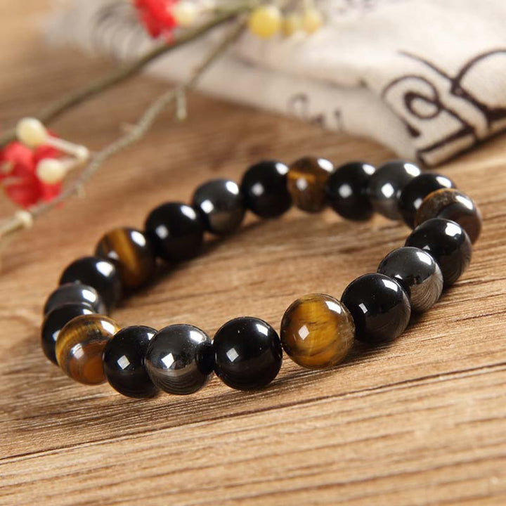 Buddha Stonesチベットタイガーアイブレスレットネックレスセット