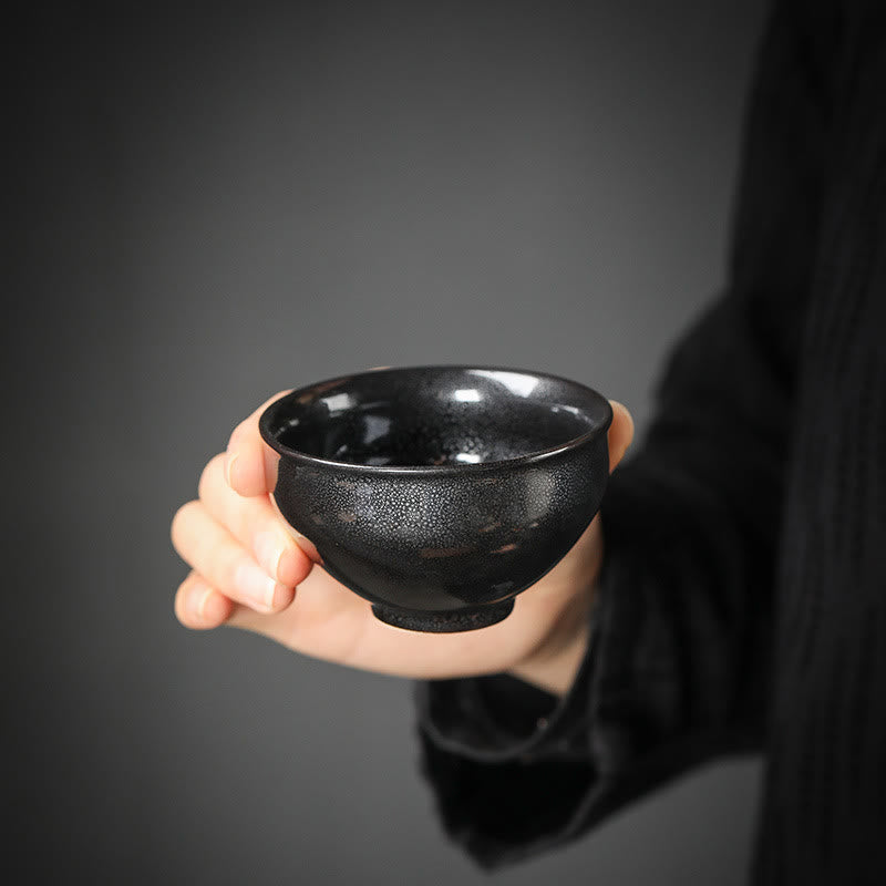 Buddha Stones 金箔中国風建瞻龍鳳蓮観音鯉陶器茶碗天目功夫茶碗 - image 5