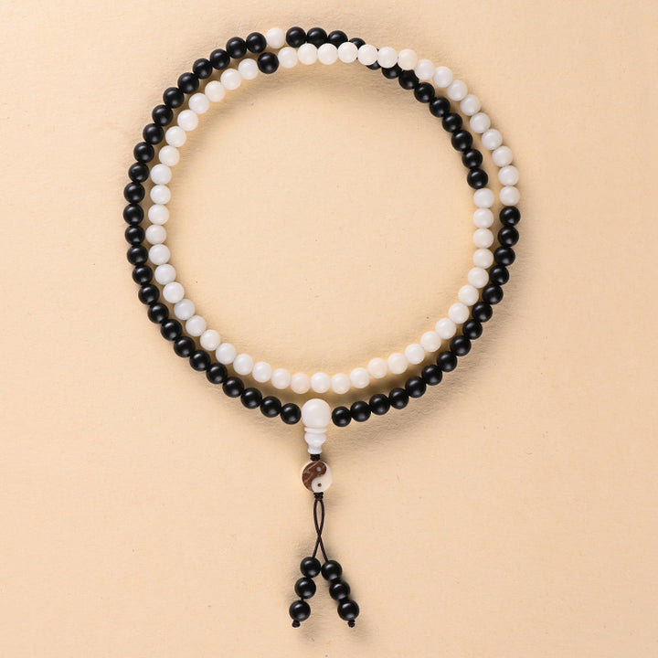 Buddha Stones黒檀YinYang守護 ネックレスMala