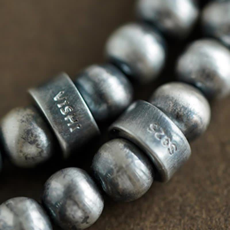 Buddha Stones 108Malaビーズ 925 スターリングシルバー レッドアゲート ターコイズ 自信のチャームブレスレット
