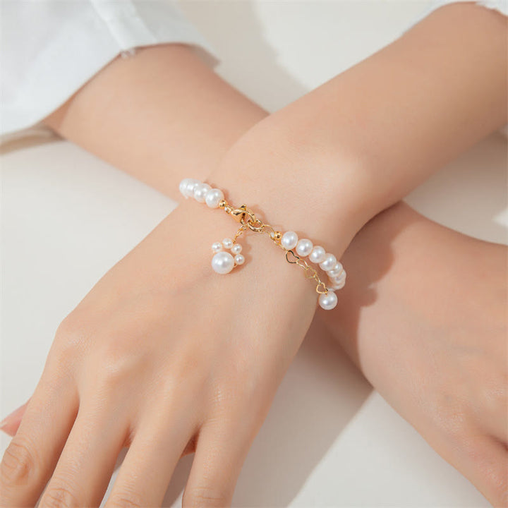 Buddha Stonesパール猫の足跡ヒーリングチェーンブレスレット - image 4