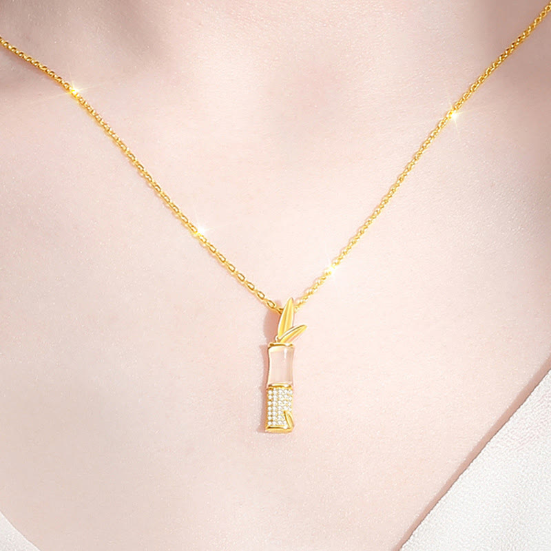 Buddha Stones925 スターリングシルバー 和田白翡翠 竹 幸福のネックレスペンダント
