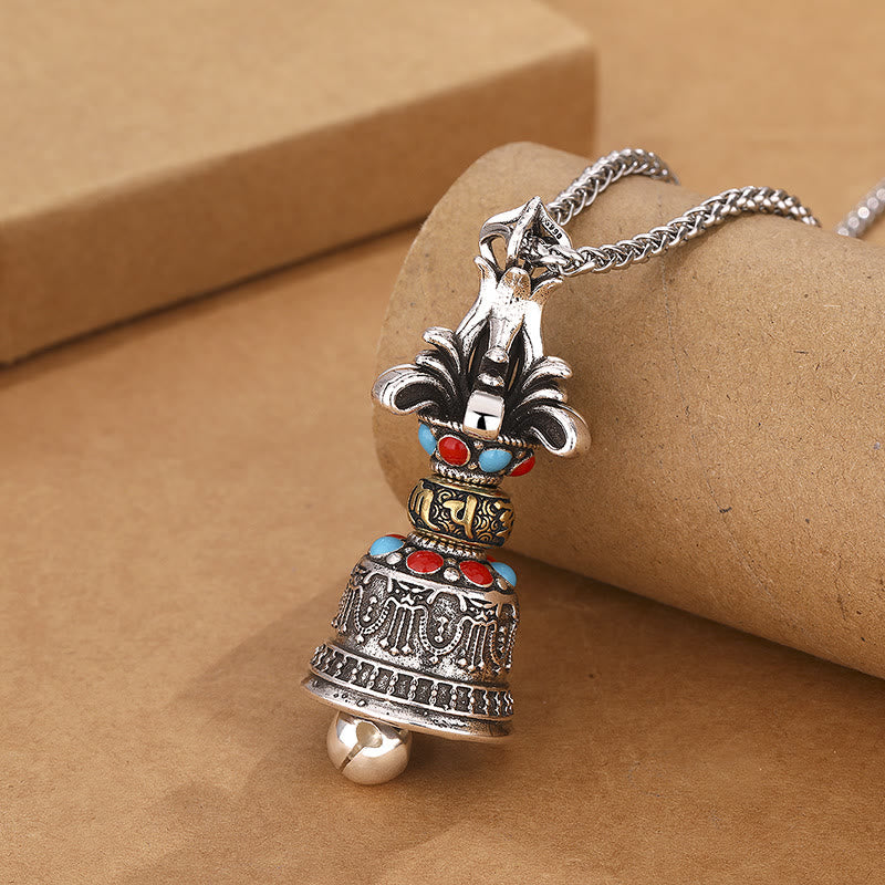 Buddha Stonesチベットオーム・マニ・パドメ・フムドルジェ金剛鐘強度ネックレスペンダント - ドルジェ/ヴァジュラ（悟り♥霊力） - image 1