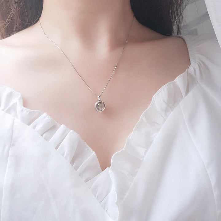 Buddha Stones 925スターリングシルバー ムーンストーン ラブプラネット 回転パターンネックレスペンダント