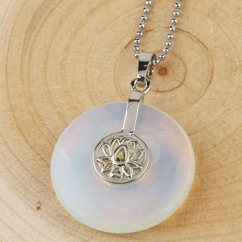 Buddha Stones各種クリスタルアメジストピンククリスタルロータスヒーリングネックレスペンダント