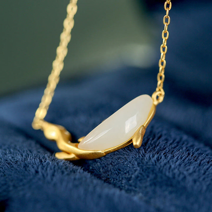 Buddha Stones925スターリングシルバー ホワイトジェイド ドルフィン 幸運のネックレスペンダント - image 6