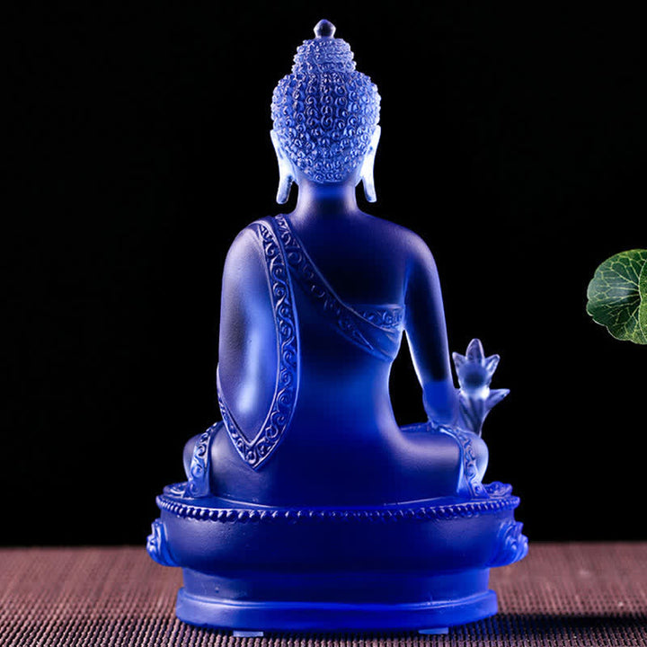 Buddha Stones薬師如来 手作り 瑠璃水晶 芸術作品 慈悲の像 自宅 オフィス 供物 装飾 - image 4