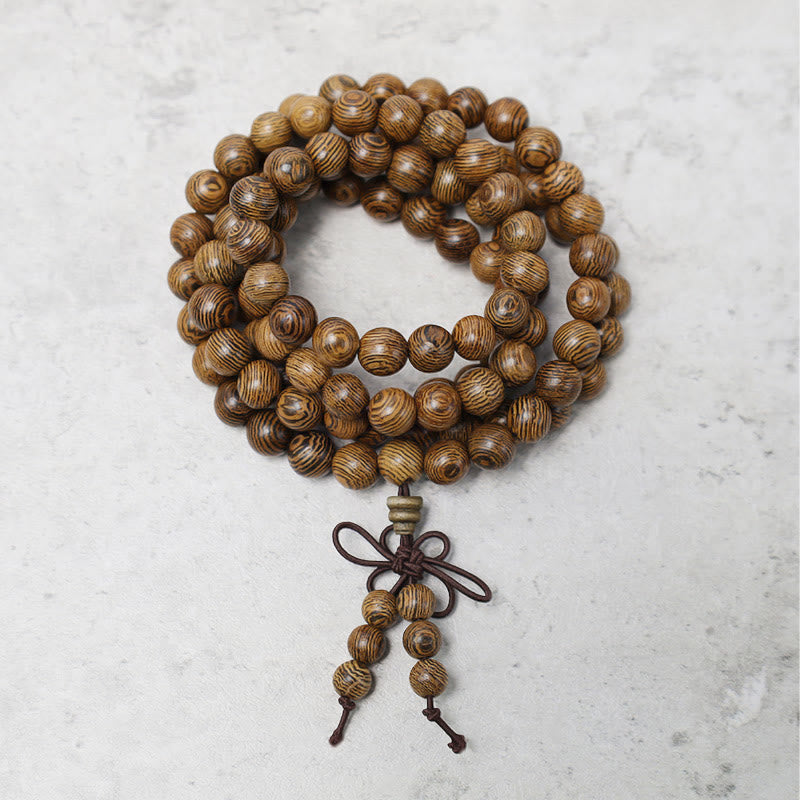 Buddha Stones108 個入りMalaビーズ ブレスレット 祈り 瞑想 白檀 弾性