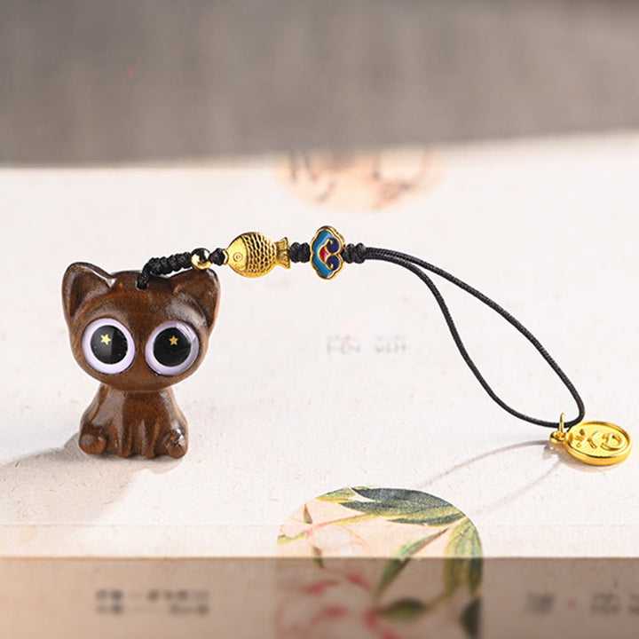 Buddha Stones緑白檀 招き猫 鯉 癒し キーチェーン 携帯電話 吊り下げ装飾 - image 5