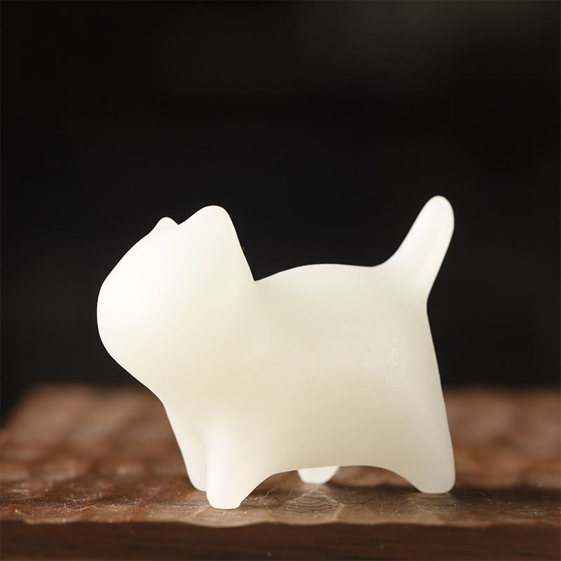 Buddha Stones2個 ミニ かわいい 猫 グローストーン 光る 幸運の猫 エネルギー デコレーション - image 2