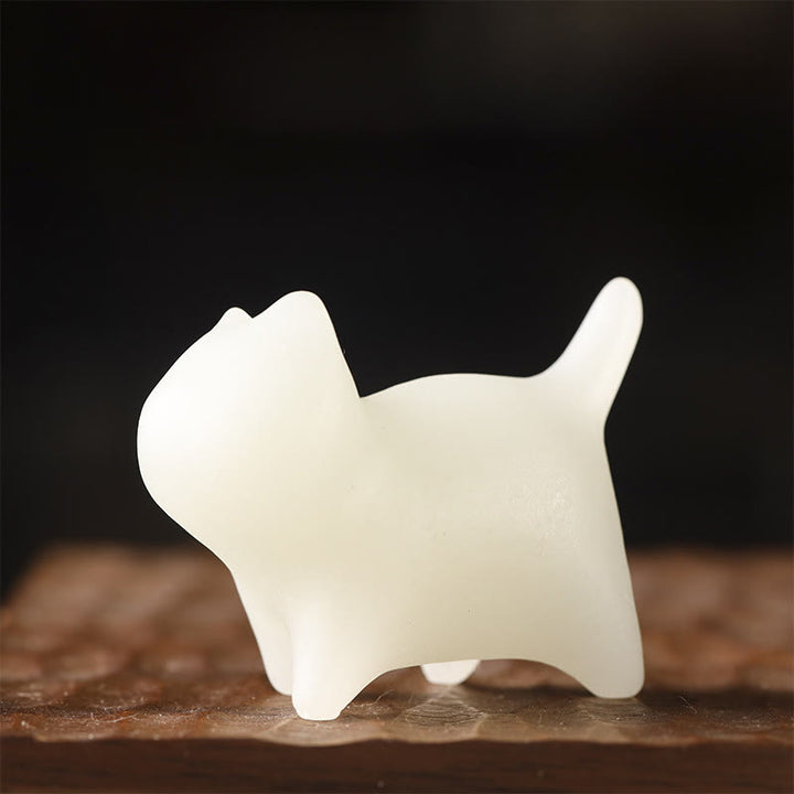 Buddha Stones2個 ミニ かわいい 猫 グローストーン 光る 幸運の猫 エネルギー デコレーション - image 2