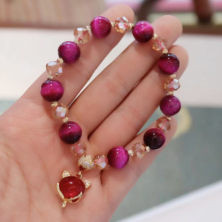 Buddha Stonesレッドタイガーアイ 貔貅 狐 守護 自信 ブレスレット - image 16