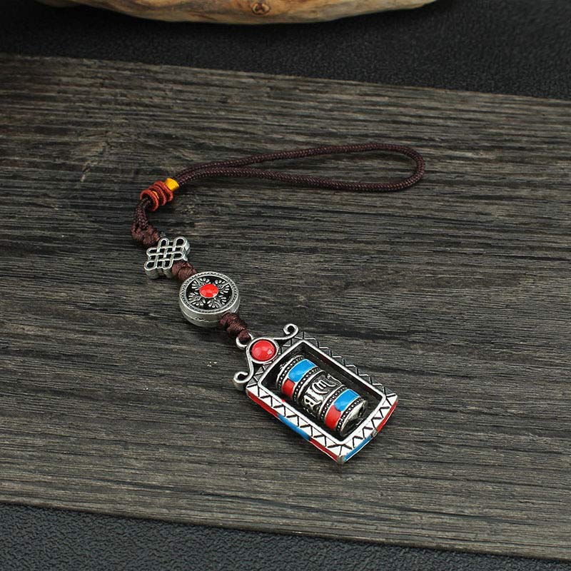 Buddha Stones六字真言祈祷ホイール回転結び 祝福キーホルダー 装飾 - image 12