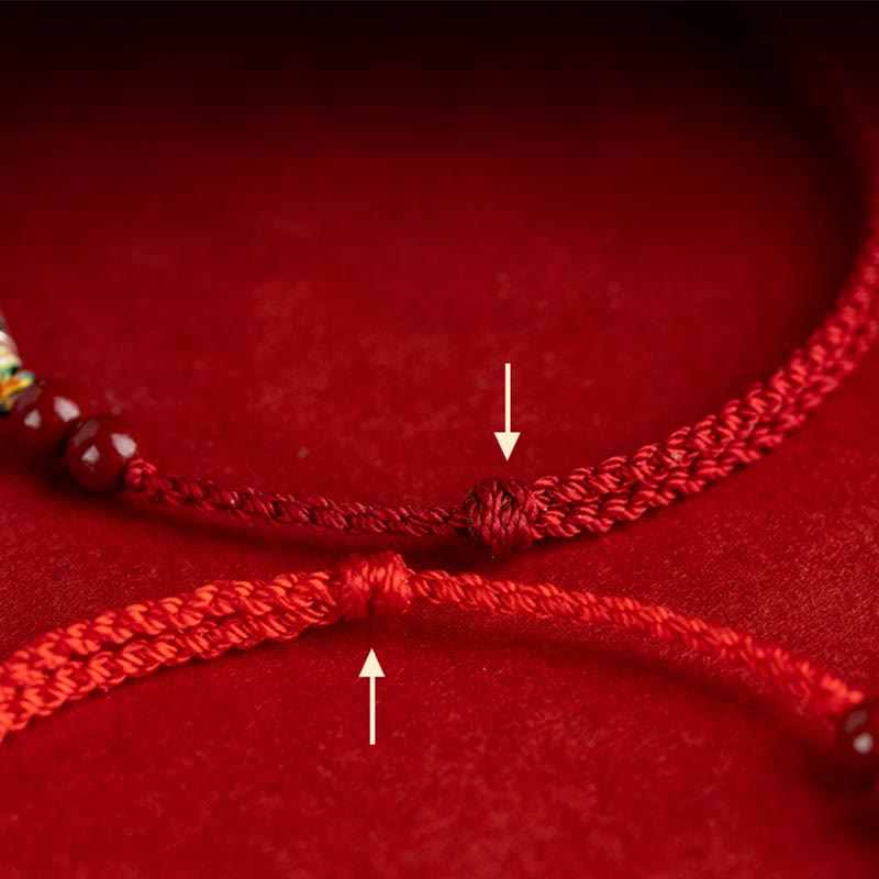 Buddha Stones 925スターリングシルバー 鯉 辰砂 ビーズ 富 手作り 編み込み ブレスレット アンクレット - image 16