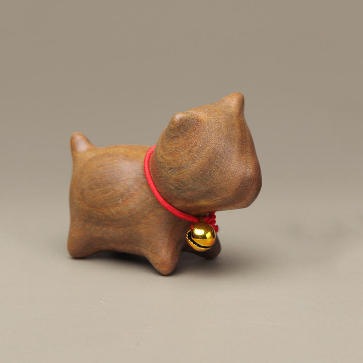 Buddha Stones緑白檀小葉紫檀かわいい猫の動物 心を落ち着かせる平和の装飾 - グリーンサンダルウッドの小さな犬 - image 21