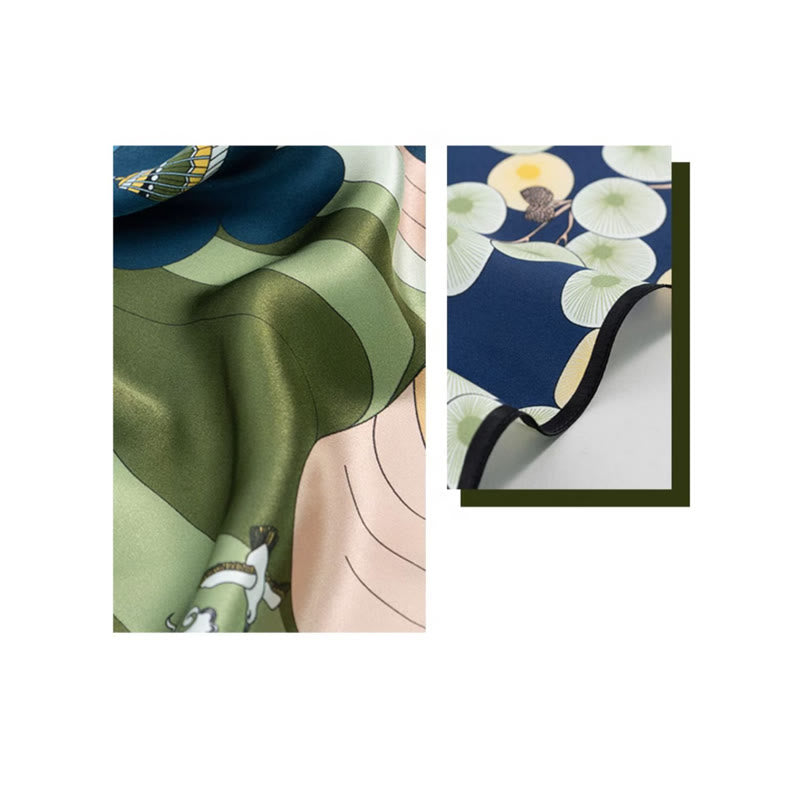 Buddha Stonesジャングル油絵吉兆雲100%マルベリーシルクスカーフプレミアムグレード6A両面シルクネックスカーフ - image 27