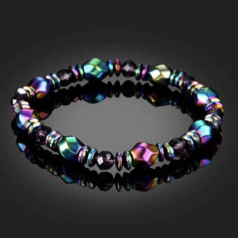 Buddha Stonesレインボーヘマタイト ウェルネスブレスレット