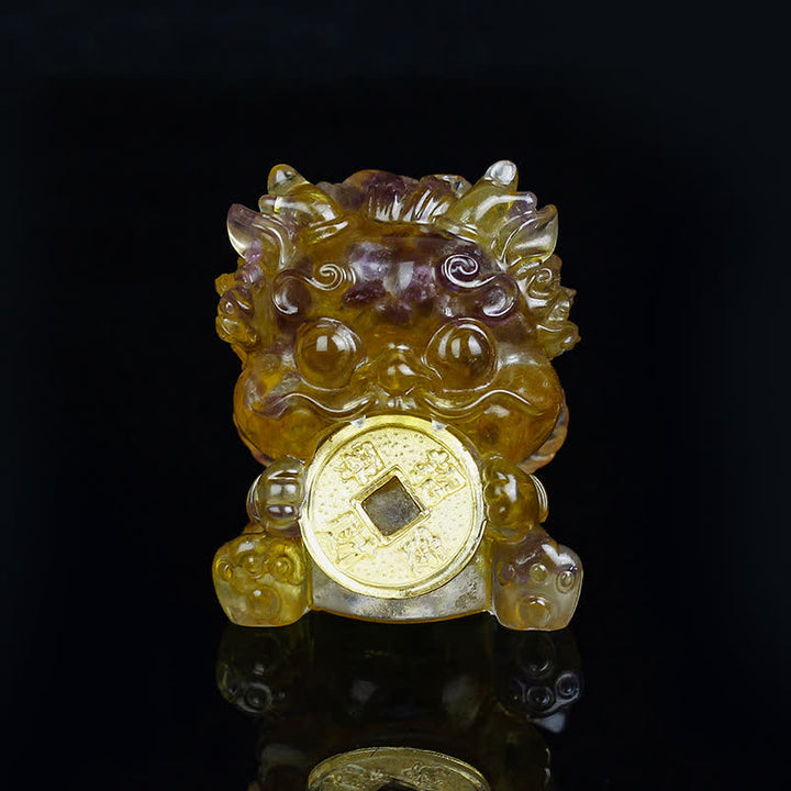 Buddha Stones手作り かわいい 貔貅 金貨 クリスタル 風水 エネルギー 富 幸運 家の装飾
