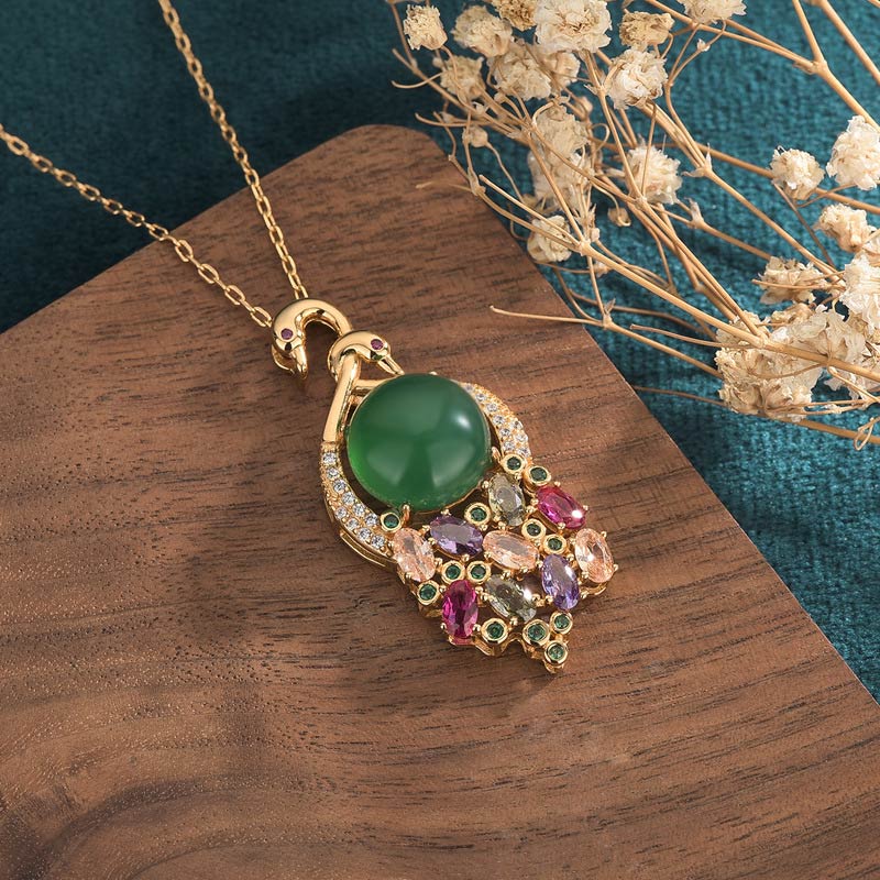 Buddha Stonesシアン翡翠 成功のネックレスチェーンペンダント