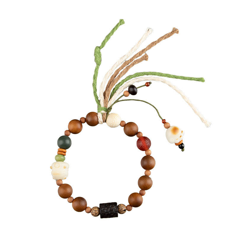 Buddha Stones雷撃 木製 菩提樹 猫の足爪 縁起物 守護 タッセルブレスレット - image 11