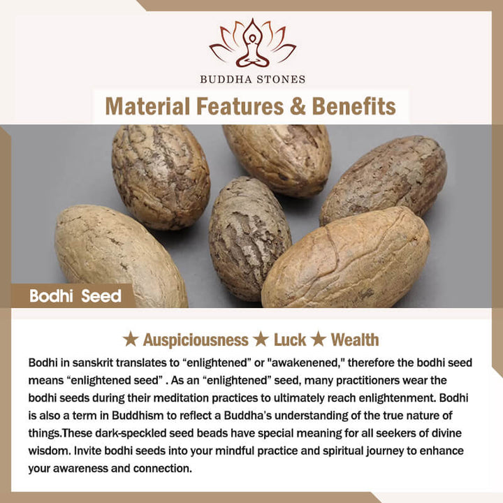 Buddha Stones 白翡翠＆菩提樹ビーズ マーラ 念珠ネックレス 蓮チャーム付き