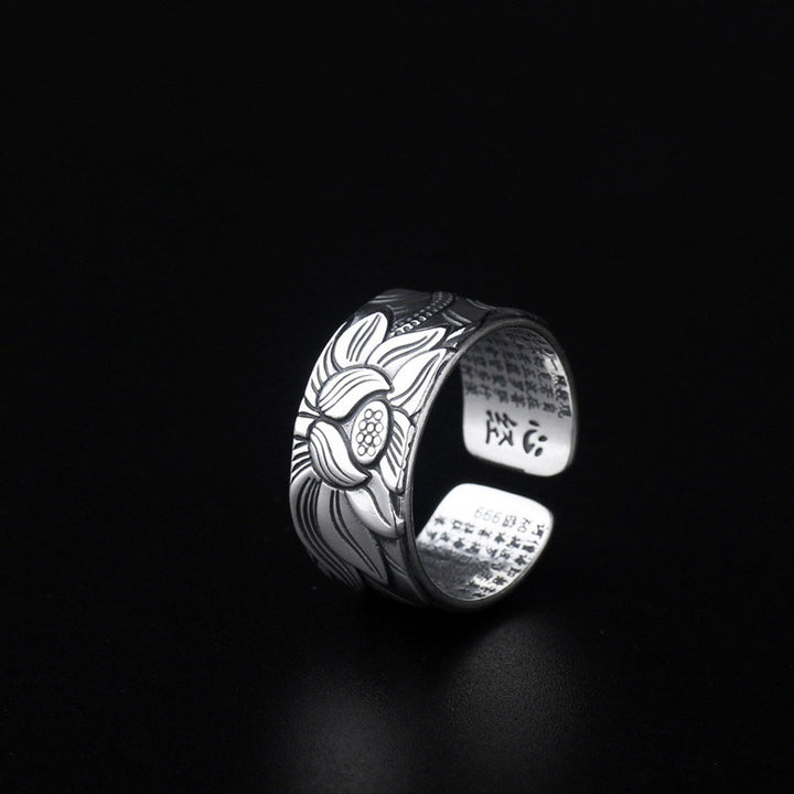 Buddha Stonesチベット蓮白銅悟りリング