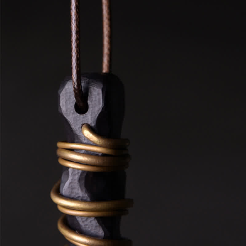 Buddha Stones、チベット産黒檀、真鍮製、バランスピースネックレスペンダント - image 4