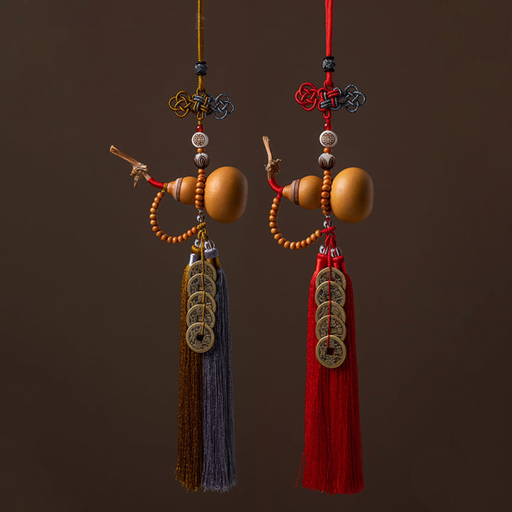 Buddha Stones風水 コイン ひょうたん 中国結び 幸運コイン 五帝 お金 富 タッセル 装飾 - image 19