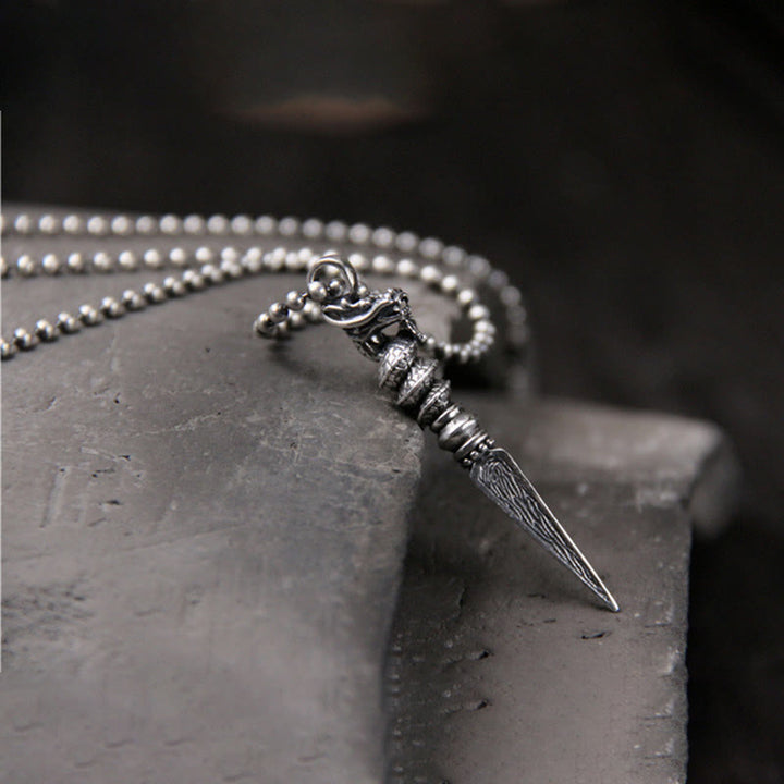 Buddha Stones925 スターリングシルバー 龍年デザイン ドルジェ ヴァジュラ 守護ネックレス ペンダント - image 1