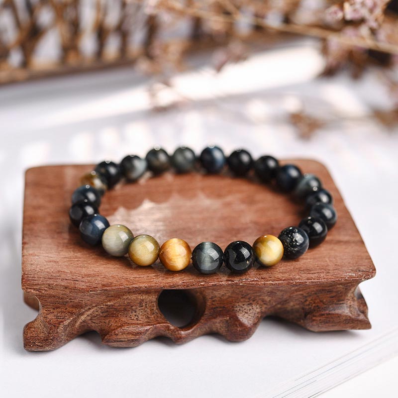 Buddha Stones不安・ストレス解消 クリスタルタイガーアイビーズブレスレット